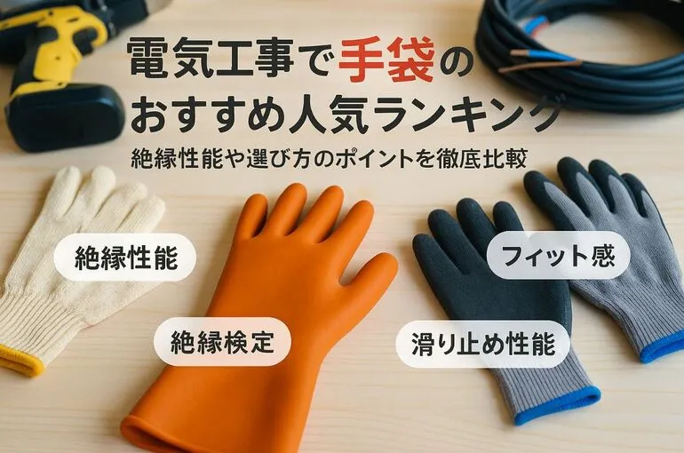 18電気工事で手袋のおすすめ人気ランキングと絶縁性能や選び方のポイント徹底比較